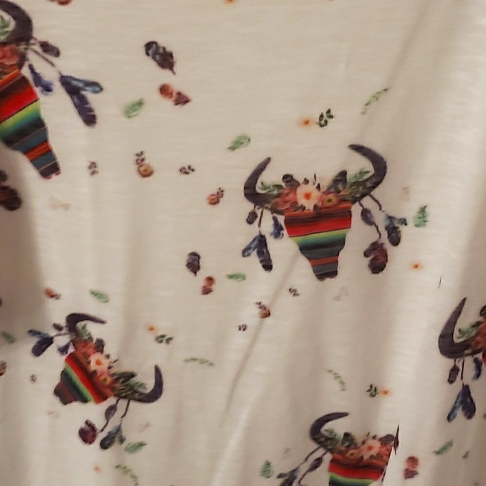DESHENG serape boho skulls shirt